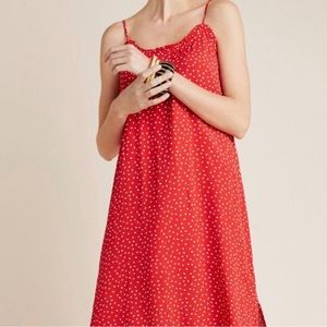 NWT Anthropologie Polka Dot Slip Dress